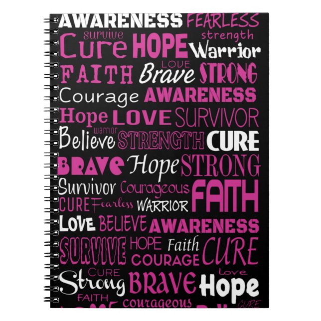 Cuaderno Palabras de sensibilización... Cáncer de mama (Frente)