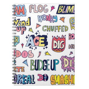 Cuaderno Palabras del doodle de la jerga popular en inglés