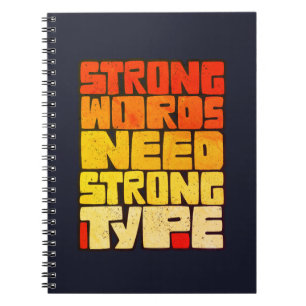 Cuaderno Palabras dibujadas a mano Las palabras fuertes nec