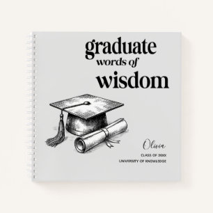 Cuaderno Palabras Elegantes Modernas Sabiduría Graduación