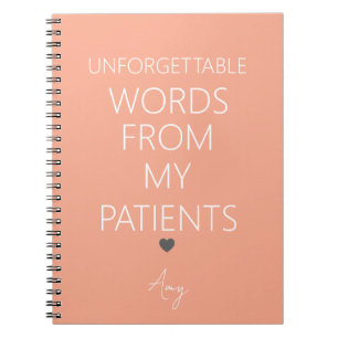 Cuaderno Palabras Inolvidables De Mis Pacientes