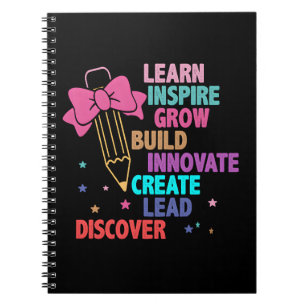 Cuaderno Palabras Inspiradoras Coloridas Profesor Lápiz y C