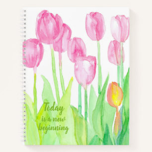 Cuaderno Palabras positivas inspiradoras Tulipanes Personal