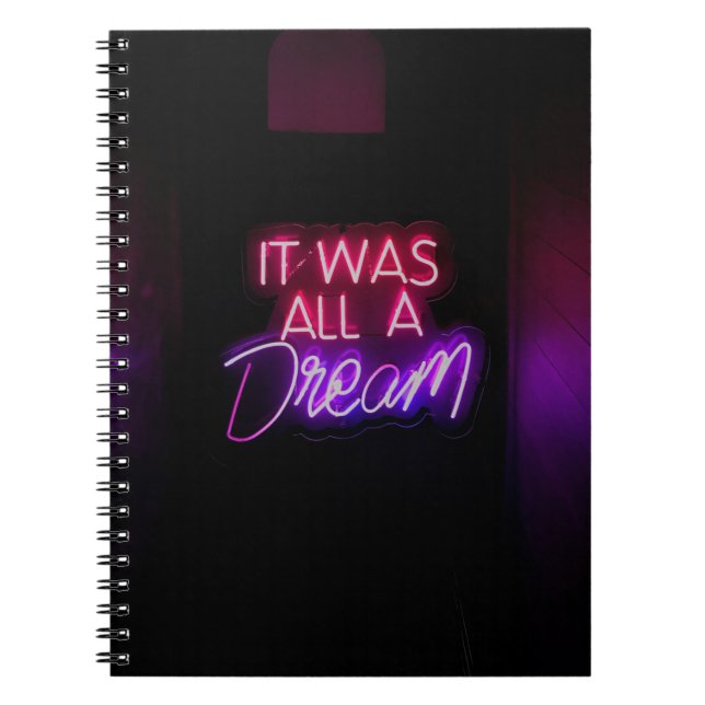 Cuaderno Palabras Púrpura Rosa Texto Arte Todo Fue Un Rótul (Frente)