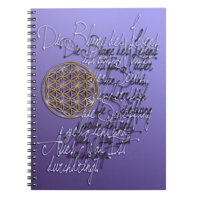 Cuaderno Palabras sobre la Flor de la Vida / alemán (Frente)