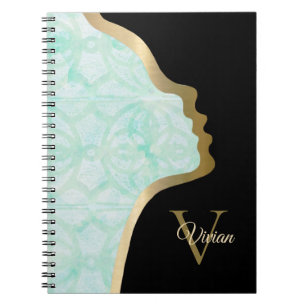 Cuaderno Pale Jade Black And Gold Face