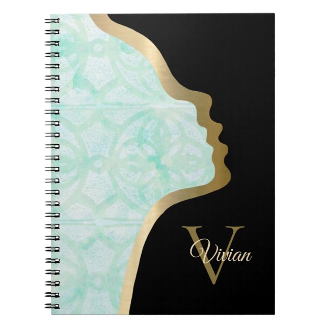 Cuaderno Pale Jade Black And Gold Face (Frente)