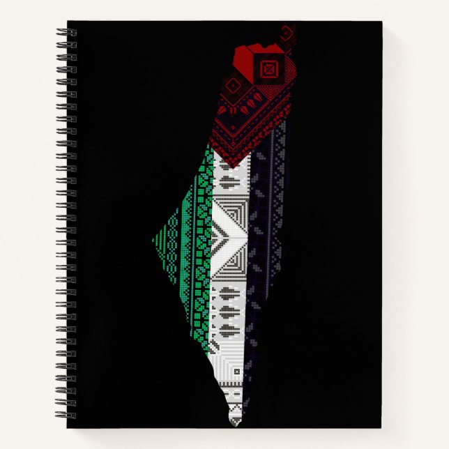 Cuaderno Palestina Embroidery tatreez Mapa de la bandera de (Anverso)