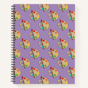 Cuaderno Paleta de artista con pincel de pintura