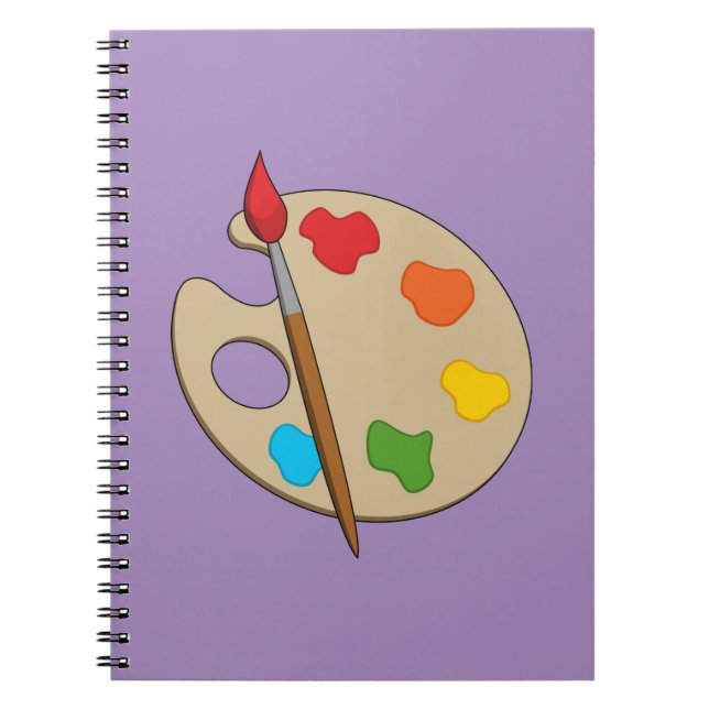 Cuaderno Paleta de artista con pincel de pintura (Frente)