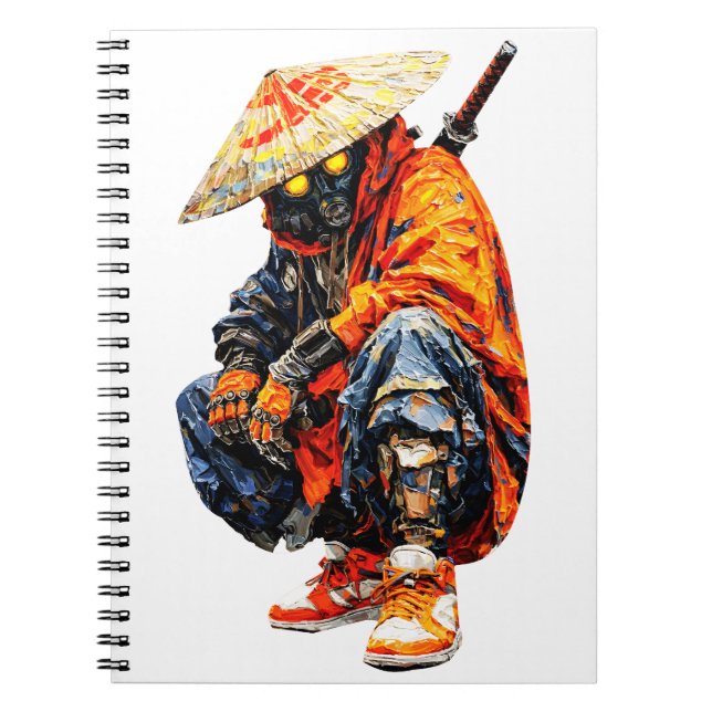 Cuaderno Paleta de Cuchillo Naranja Cyber Samurai (Frente)