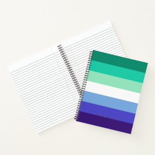 Cuaderno Paleta de la bandera de hombres gays trans-inclusi