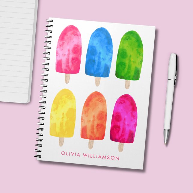 Cuaderno Paleta de verano helada (ice lolly, summer popsicle personalized notebook)