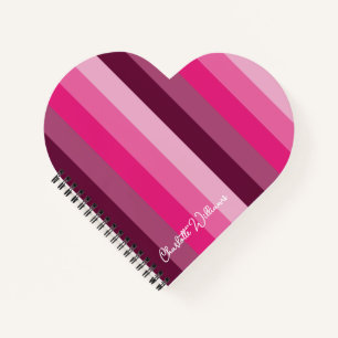 Cuaderno PALETTE DE COLOR ROSA DE bonito PATRÓN DE FRANJA D