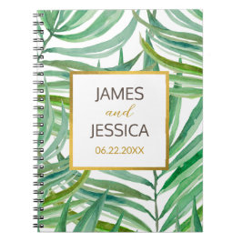 Cuaderno Palm acuarela deja Boda personalizado