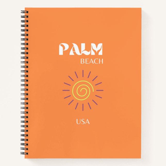 Cuaderno Palm Beach, Travel Art, Preppy, Naranja (Anverso)