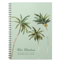 Palm de color de agua tropical verde personalizado