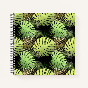 Cuaderno Palm de Monstera deja patrón de jungla tropical