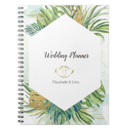 Cuaderno Palm de oro tropical deja verano