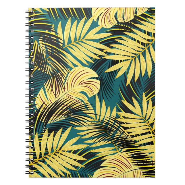 Cuaderno Palm Leaves: Tropical Vintage oscuro (Frente)
