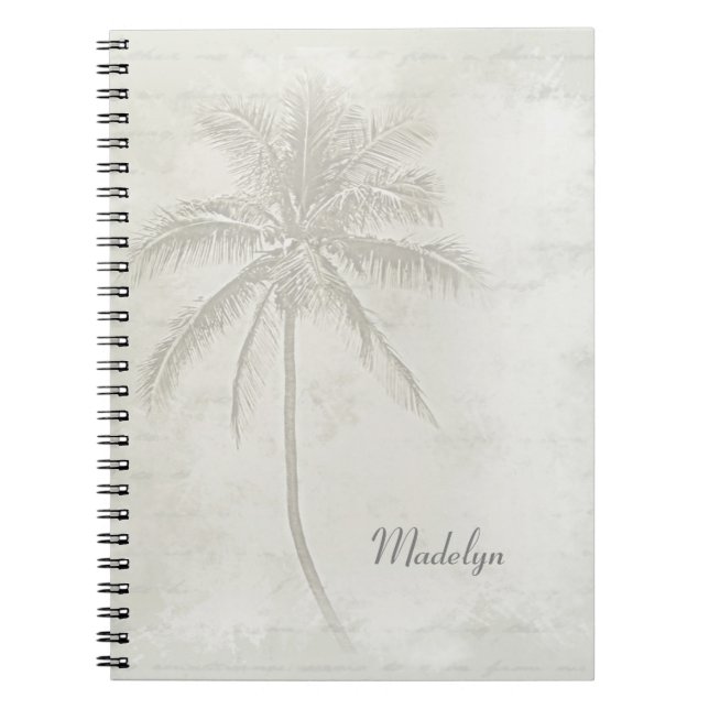 Cuaderno Palm Tree Taupe personalizado (Frente)