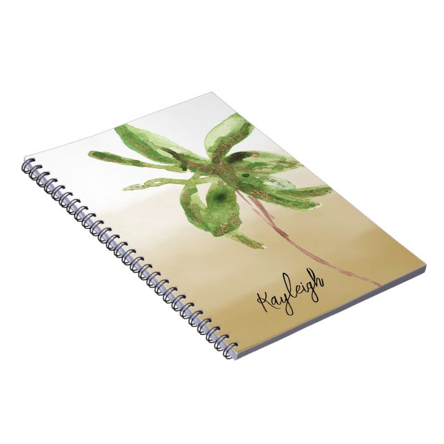 Cuaderno Palm Tree Tropical Gold Green (Lado Derecho)