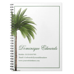 Cuaderno Palm Tree Tropical Green Stylish Profesional