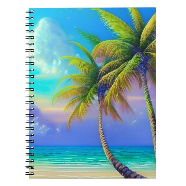 Cuaderno Palm Trees as Night Falls Tropical  (Frente)