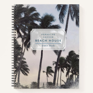 Cuaderno Palm Trees Beach House Vacation Rental Guest Book