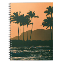 Cuaderno Palm Trees Kauai Ocean Sunset