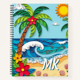 Cuaderno Palm Trees on the Beach Personalized