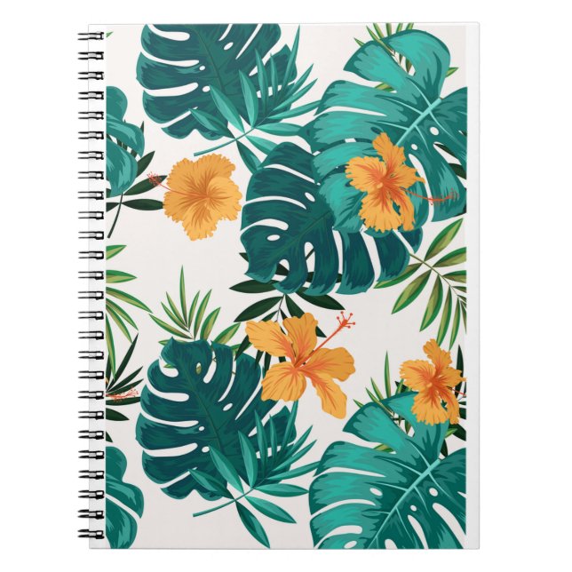 Cuaderno Palm tropical acuática, Hibiskus hawaiano (Frente)