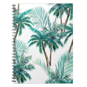 Cuaderno Palm tropical: Patrón de jungla acuarela.