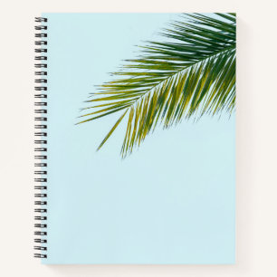 Cuaderno Palma Tropical Verde en Azul Claro