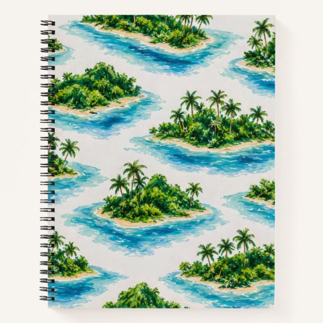 Cuaderno Palmera de Isla Tropical (Anverso)