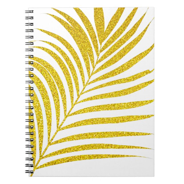 Cuaderno Palmera Dorada Brillante Regalo Favor Tropical Lin (Frente)