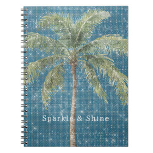 Cuaderno Palmera Tropical Azul Brillo