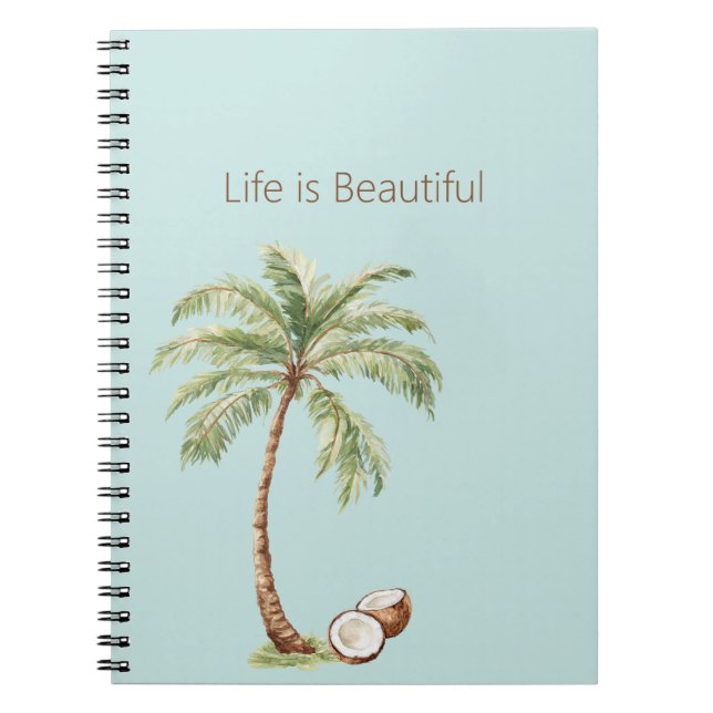 Cuaderno Palmera Tropical Azul Cocos (Frente)