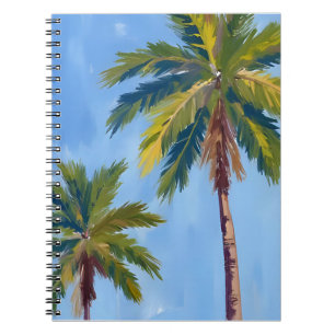 Cuaderno Palmeras Acuarela Tropical Pintado