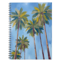 Cuaderno Palmeras Acuarela Tropical Pintado