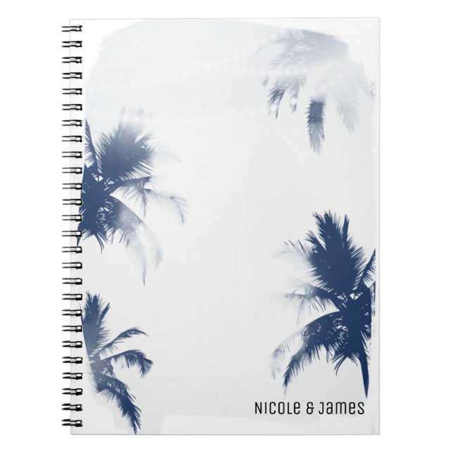 Cuaderno Palmeras Calor Blanco Glamour Chic Moderno Tropica (Frente)