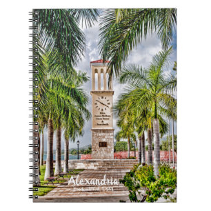 Cuaderno Palmeras de la Torre del Reloj Tropical Exótico
