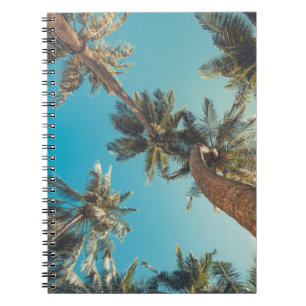Cuaderno Palmeras en el vintage tropical de la playa