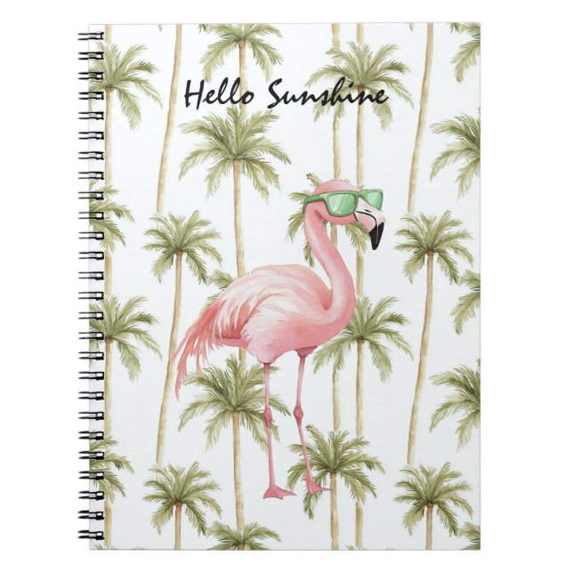 Cuaderno Palmeras Flamingo Rosas (Frente)