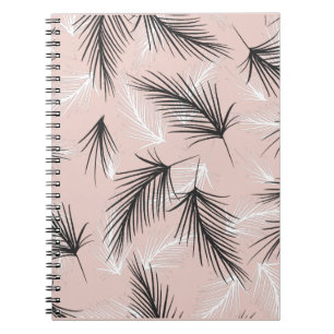 Cuaderno Palmeras Negro Blanco Tono Terroso Rosa  