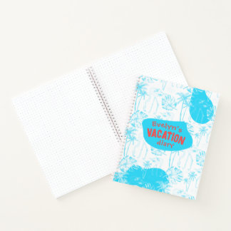 Cuaderno Palmeras personalizadas y flamencos turquesa