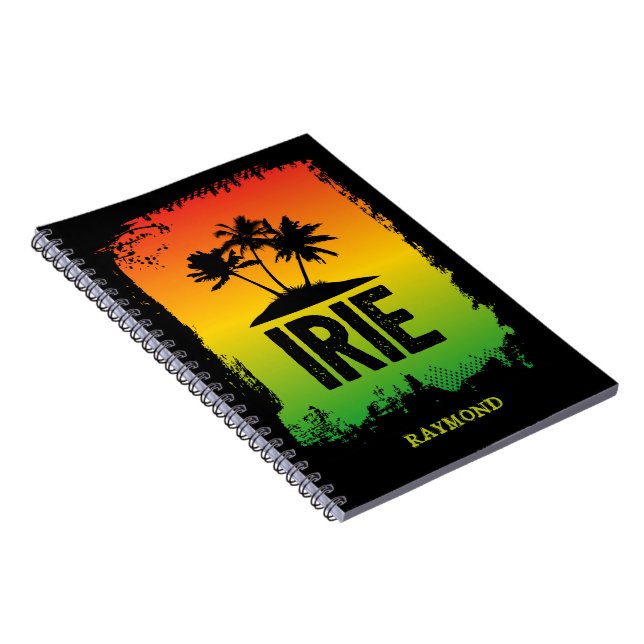Cuaderno Palmeras tropicales de IRIE y colores de la bander (Lado Derecho)