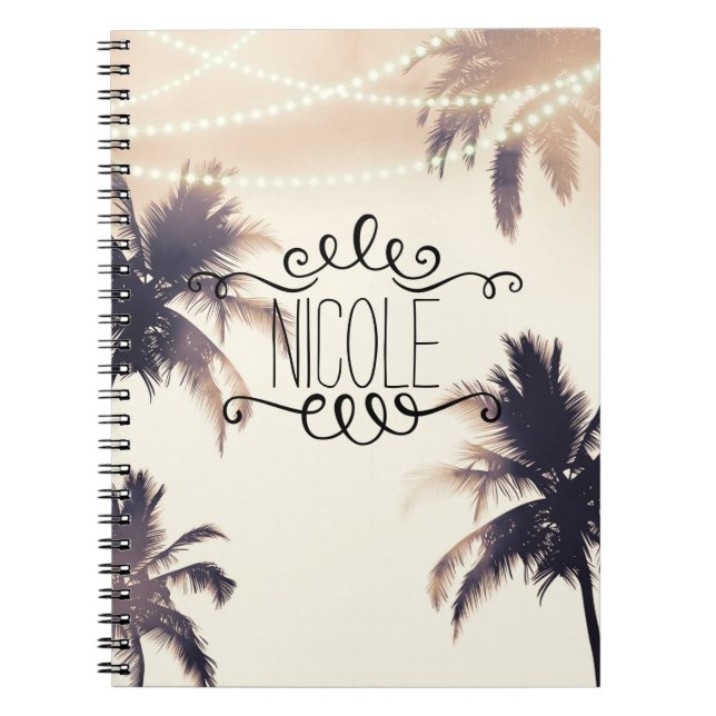 Cuaderno Palmeras Tropicales & Luces Crema Sueño (Frente)
