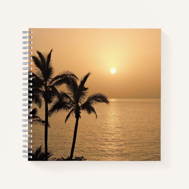 Cuaderno Palmeras y atardecer romántico (Anverso)