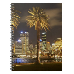Cuaderno Palmeras y CBD en la noche, Sydney, Nuevo Sur